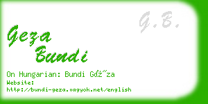 geza bundi business card